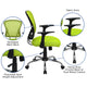 Green |#| Mid-Back Green Mesh Swivel Task Office Chair with Chrome Base and Arms