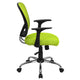 Green |#| Mid-Back Green Mesh Swivel Task Office Chair with Chrome Base and Arms