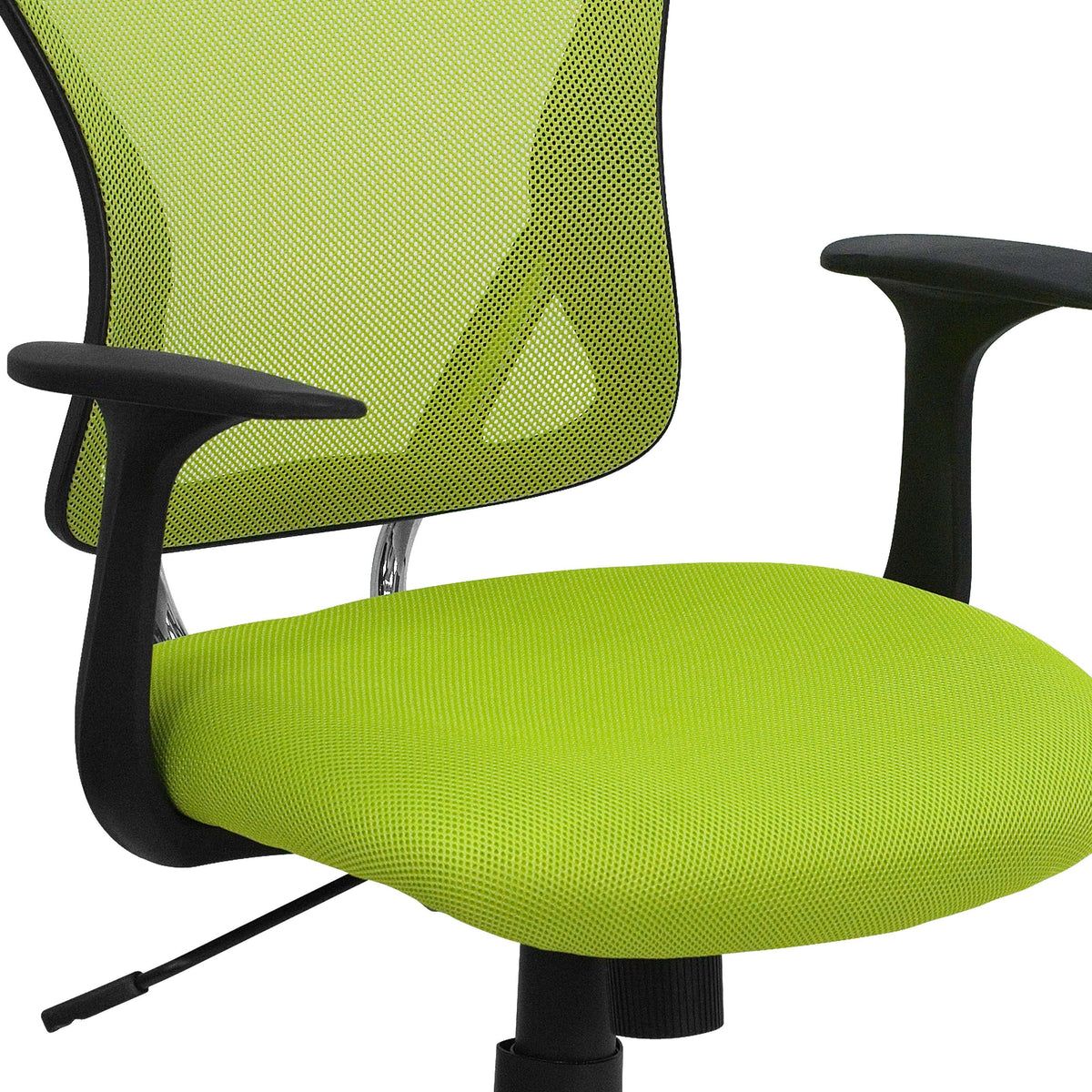 Green |#| Mid-Back Green Mesh Swivel Task Office Chair with Chrome Base and Arms