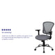 Gray |#| Mid-Back Gray Mesh Swivel Task Office Chair with Chrome Base and Arms