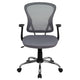 Gray |#| Mid-Back Gray Mesh Swivel Task Office Chair with Chrome Base and Arms