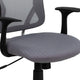 Gray |#| Mid-Back Gray Mesh Swivel Task Office Chair with Chrome Base and Arms