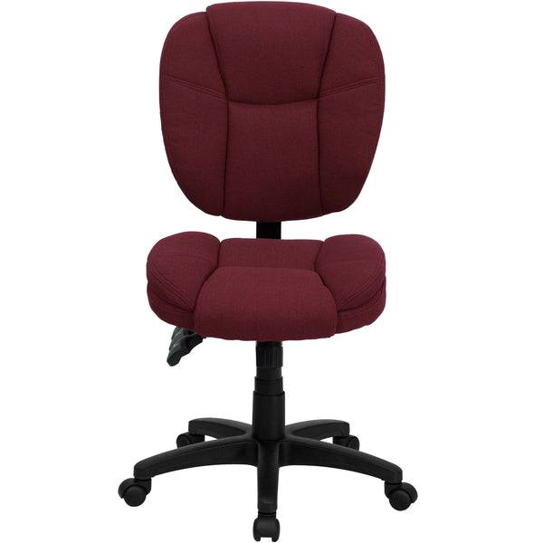 Black LeatherSoft |#| Mid-Back Black LeatherSoft Multifunction Office Chair with Pillow Top Cushioning