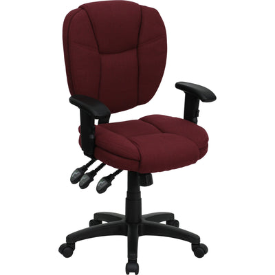 Mid-Back Multifunction Swivel Ergonomic Task Office Chair with Pillow Top Cushioning and Adjustable Arms