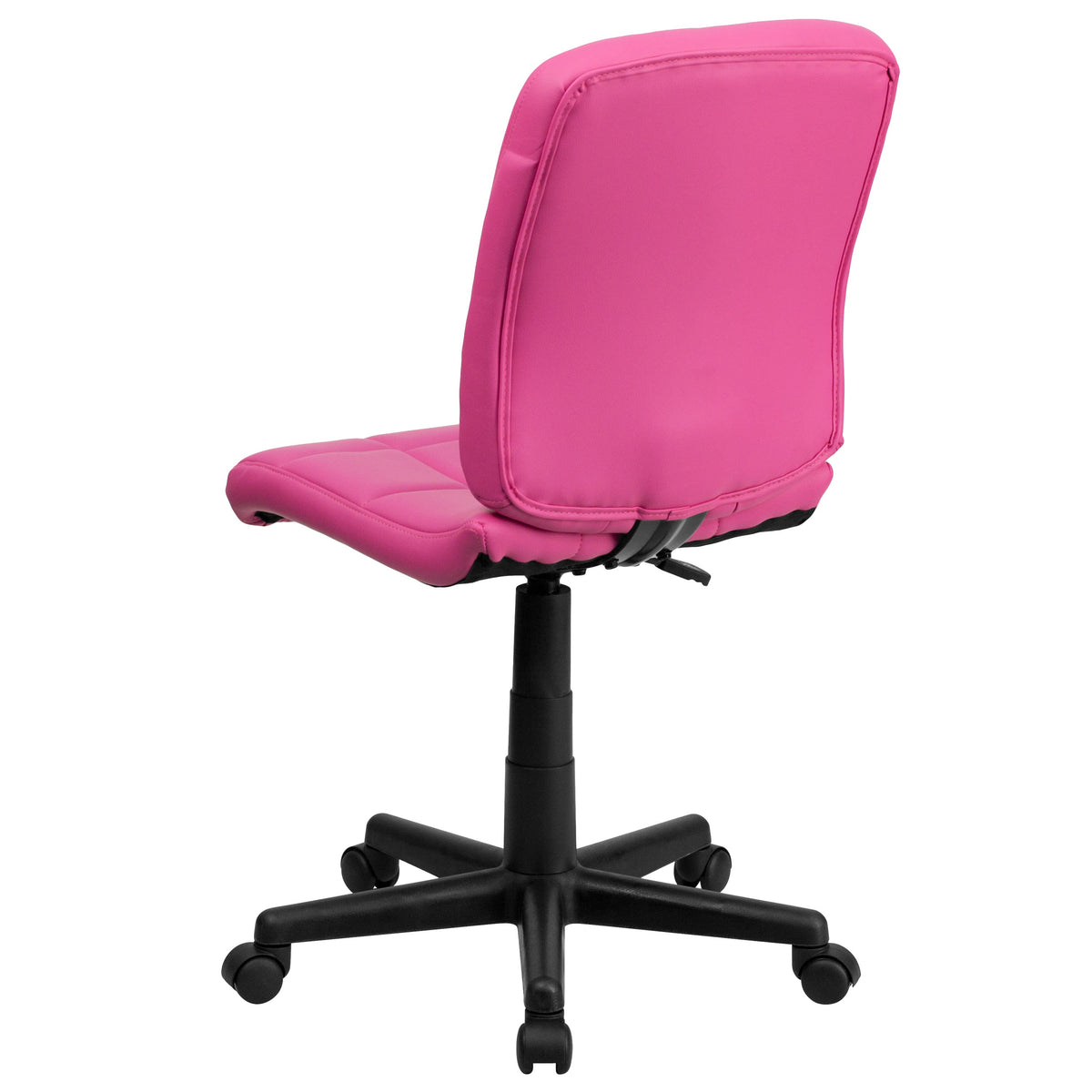 Pink |#| Mid-Back Pink Quilted Vinyl Swivel Task Office Chair - Home Office Chair