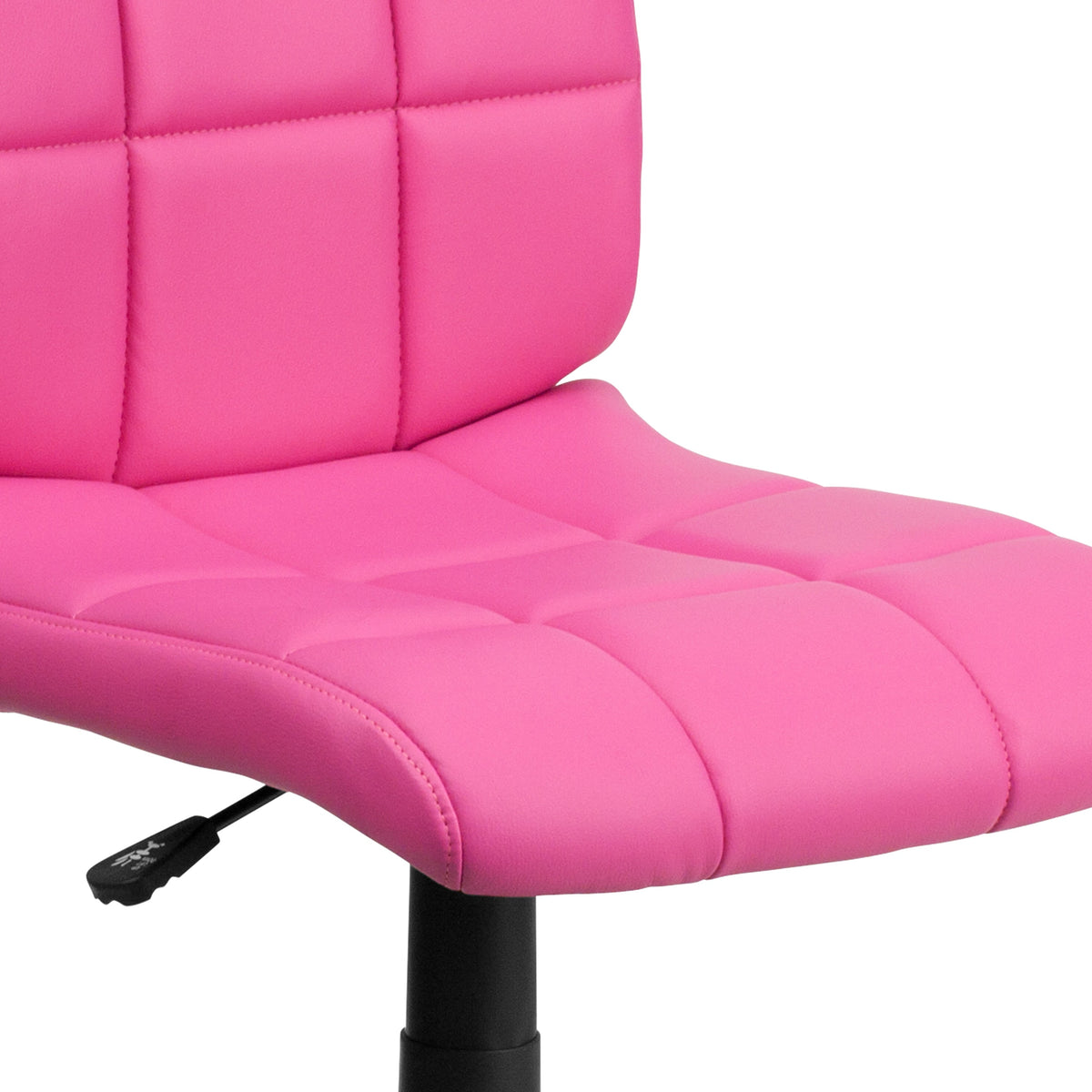 Pink |#| Mid-Back Pink Quilted Vinyl Swivel Task Office Chair - Home Office Chair