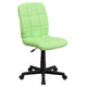 Green |#| Mid-Back Green Quilted Vinyl Swivel Task Office Chair - Home Office Chair