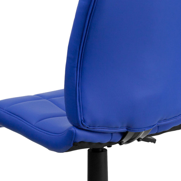 Blue |#| Mid-Back Blue Quilted Vinyl Swivel Task Office Chair - Home Office Chair