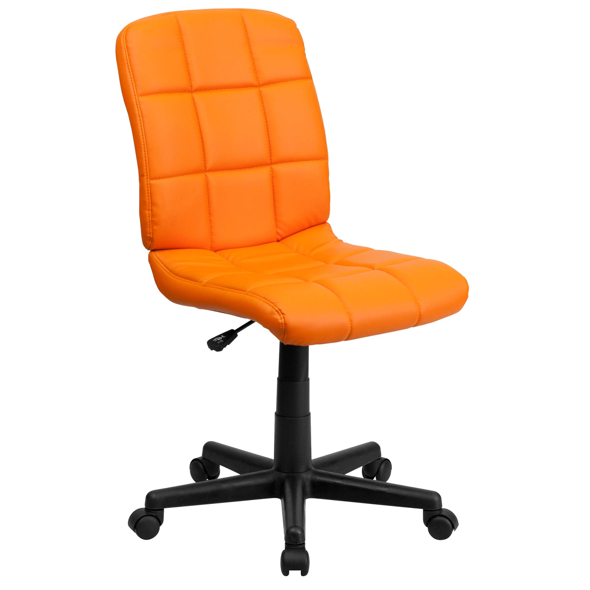 Orange |#| Mid-Back Orange Quilted Vinyl Swivel Task Office Chair - Home Office Chair