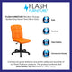 Orange |#| Mid-Back Orange Quilted Vinyl Swivel Task Office Chair - Home Office Chair