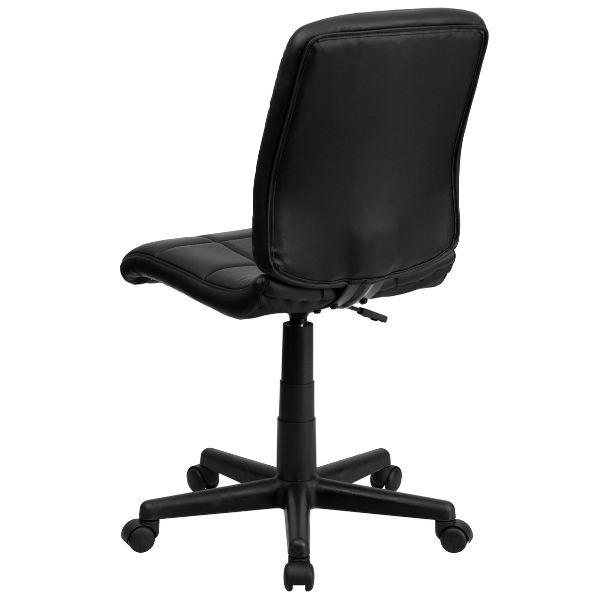 Black |#| Mid-Back Black Quilted Vinyl Swivel Task Office Chair - Home Office Chair