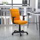 Orange |#| Mid-Back Orange Quilted Vinyl Swivel Task Office Chair with Arms - Home Office