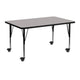 Gray |#| Mobile 24inchW x 48inchL Grey HP Laminate Activity Table with Height Adjustable Legs