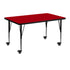 Mobile 30''W x 48''L Rectangular Thermal Laminate Activity Table - Height Adjustable Short Legs