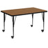 Mobile 36''W x 72''L Rectangular Thermal Laminate Activity Table - Height Adjustable Short Legs