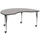 Gray |#| Mobile 48inchW x 96inchL Kidney Grey HP Laminate Adjustable Activity Table