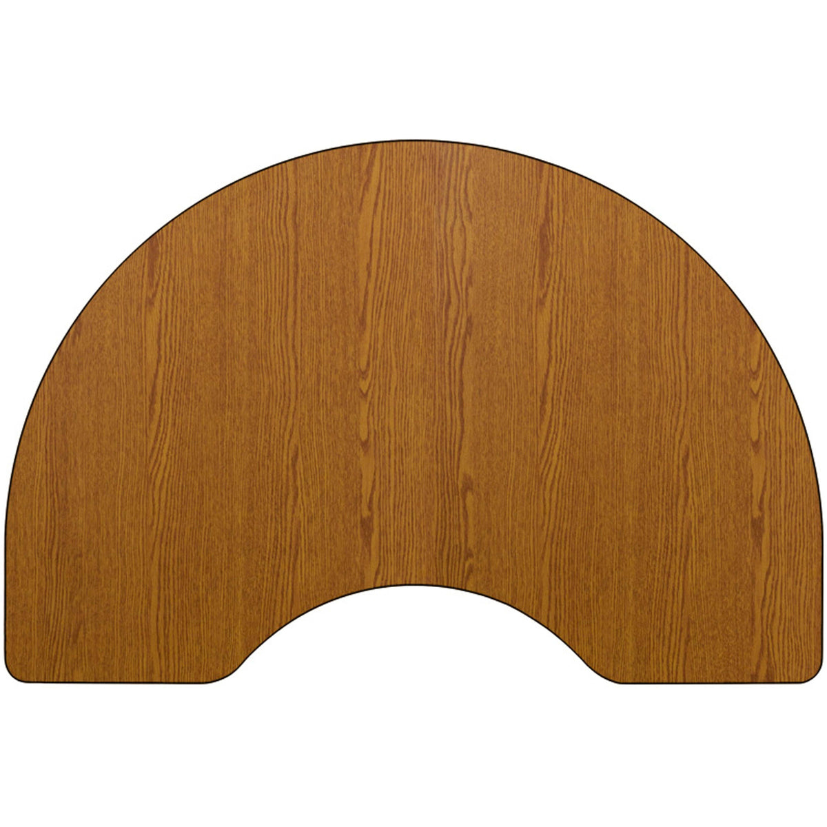 Oak |#| Mobile 48inchW x 96inchL Kidney Oak Thermal Laminate Adjustable Activity Table