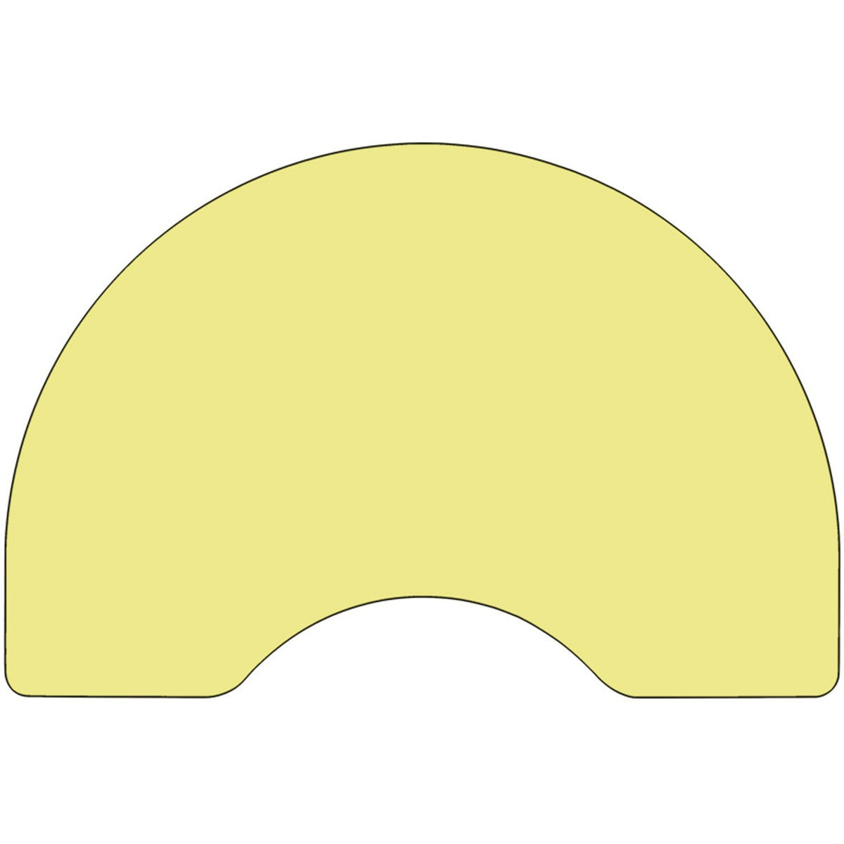 Yellow |#| Mobile 48inchW x 96inchL Kidney Yellow Thermal Laminate Adjustable Activity Table