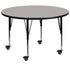 Mobile 48'' Round HP Laminate Activity Table - Height Adjustable Short Legs