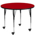 Mobile 48'' Round Thermal Laminate Activity Table - Standard Height Adjustable Legs