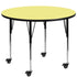 Mobile 48'' Round Thermal Laminate Activity Table - Standard Height Adjustable Legs