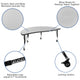 Grey |#| Mobile 60inch Circle Wave Activity Table Set-12inch Student Stack Chairs, Grey/Black