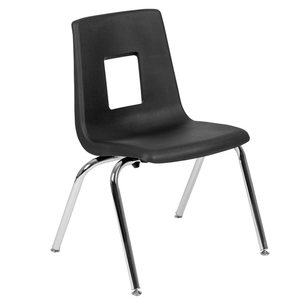 Oak |#| Mobile 60inch Circle Wave Activity Table Set-16inch Student Stack Chairs, Oak/Black