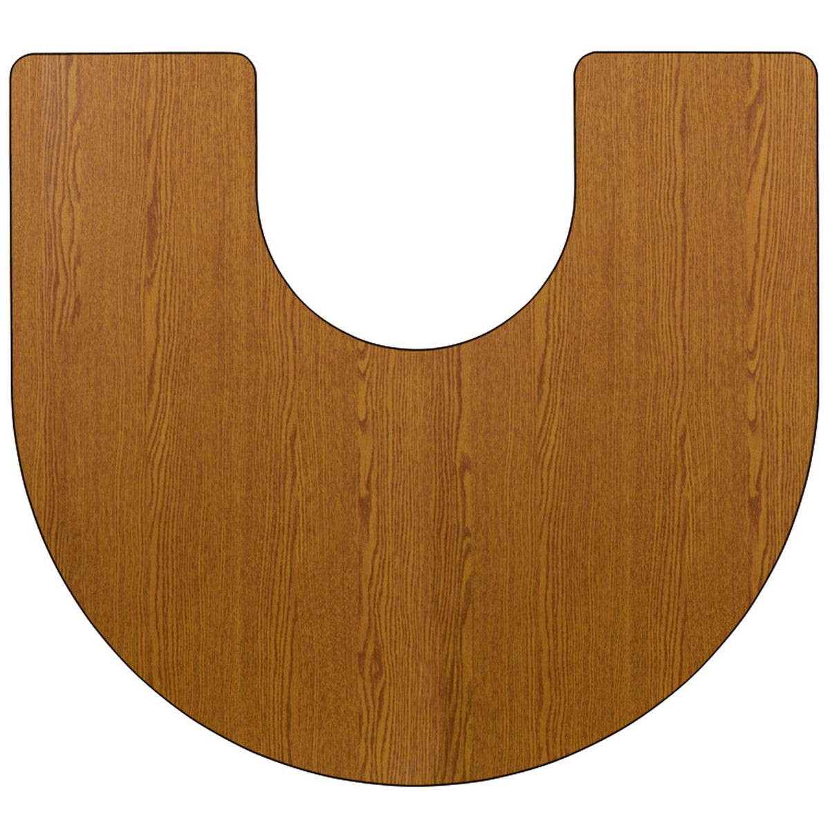 Oak |#| Mobile 60inchW x 66inchL Horseshoe Oak Thermal Laminate Adjustable Activity Table