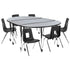 Mobile 86" Oval Wave Flexible Laminate Activity Table Set with 16" Student Stack Chairs