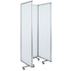 Mobile Magnetic Whiteboard 3 Section Partition with Locking Casters, 72inchH x 24inchW