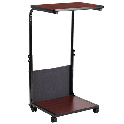 Mobile Sit-Down, Stand-Up Computer Ergonomic Desk with Removable Pouch (Adjustable Range 27'' - 46.5'')