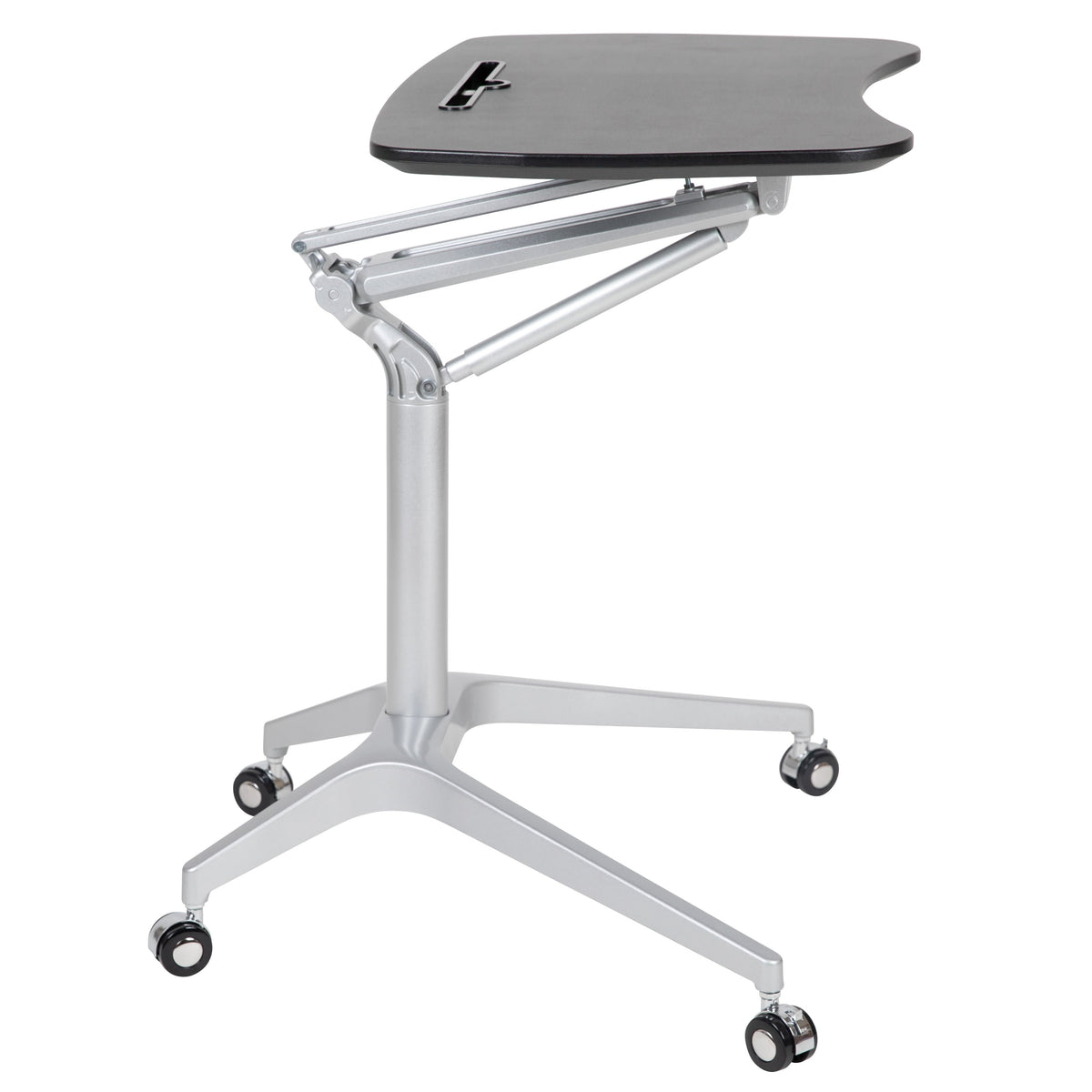 Black |#| Black Mobile Sit-Down, Stand-Up Ergonomic Computer Desk - Standing Desk