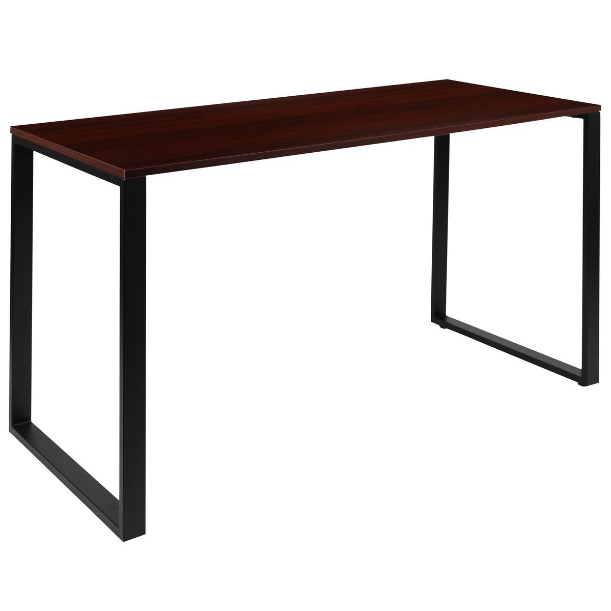 Mahogany |#| Commercial Grade Industrial Style Office Desk - 55inch Length (Mahogany)