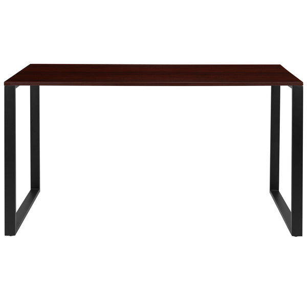 Mahogany |#| Commercial Grade Industrial Style Office Desk - 55inch Length (Mahogany)