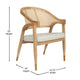 Natural |#| Commercial Grade Cane Rattan Dining Chair with Padded Seat - Natural