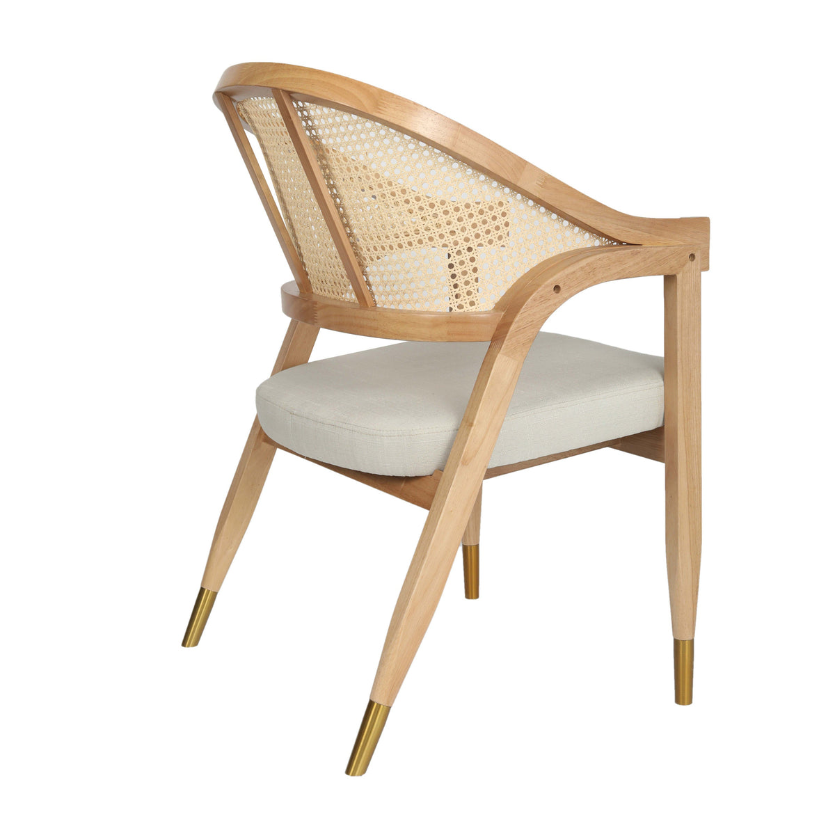 Natural |#| Commercial Grade Cane Rattan Dining Chair with Padded Seat - Natural