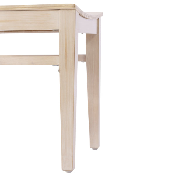 Antique White |#| Commercial Solid Wood Dining Chair with Curved Backrest in Antique White
