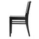 Black |#| Commercial Solid Wood Dining Chair with Curved Backrest in Black