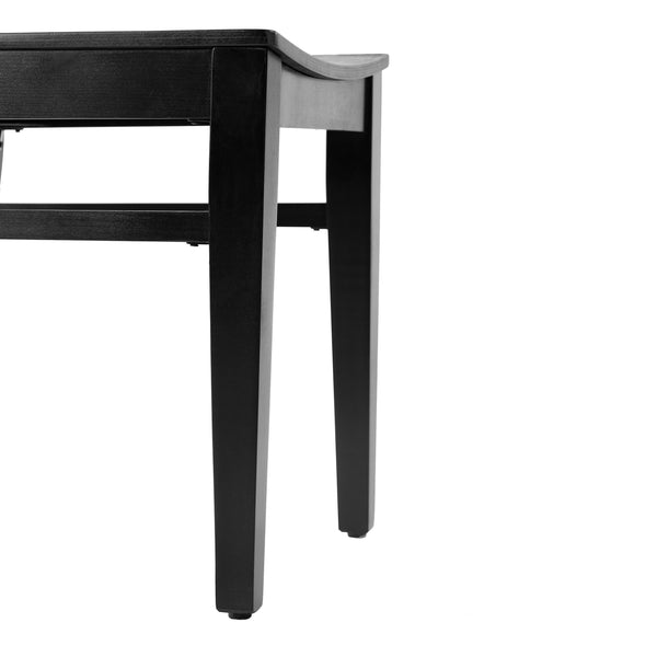 Black |#| Commercial Solid Wood Dining Chair with Curved Backrest in Black