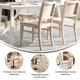 Antique White |#| Commercial Solid Wood Dining Chair with Curved Backrest in Antique White