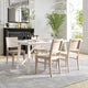 Antique White |#| Commercial Solid Wood Dining Chair with Curved Backrest in Antique White