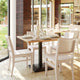 Antique White |#| Commercial Solid Wood Dining Chair with Curved Backrest in Antique White
