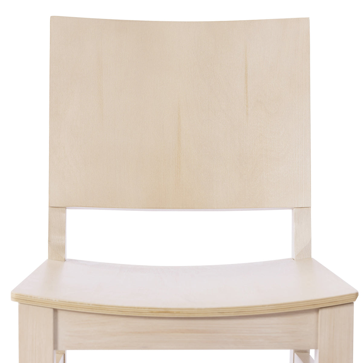 Antique White |#| Commercial Solid Wood Dining Chair with Curved Backrest in Antique White