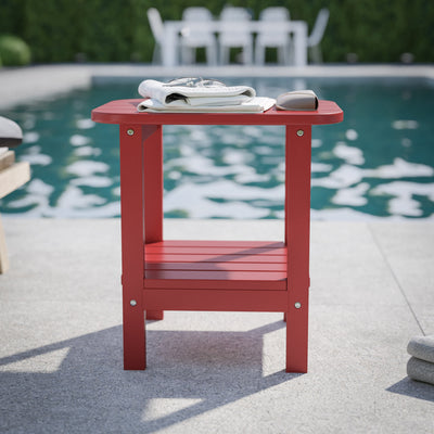 Newport HDPE 2-Tier Adirondack Side Table - All-Weather - Indoor/Outdoor