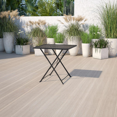 Oia Commercial Grade 28" Square Indoor-Outdoor Steel Folding Patio Table - View 2