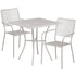 Oia Commercial Grade 28" Square Indoor-Outdoor Steel Patio Table Set with 2 Square Back Chairs