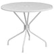 White |#| 35.25inch Round White Indoor-Outdoor Steel Patio Table Set w/ 4 Square Back Chairs