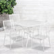 White |#| 35.5inch Square White Indoor-Outdoor Steel Patio Table Set w/ 4 Square Back Chairs