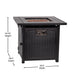 Black |#| Outdoor 50,000 BTU Black 28inchSquare Metal Fire Pit Table with Lid and Lava Rock