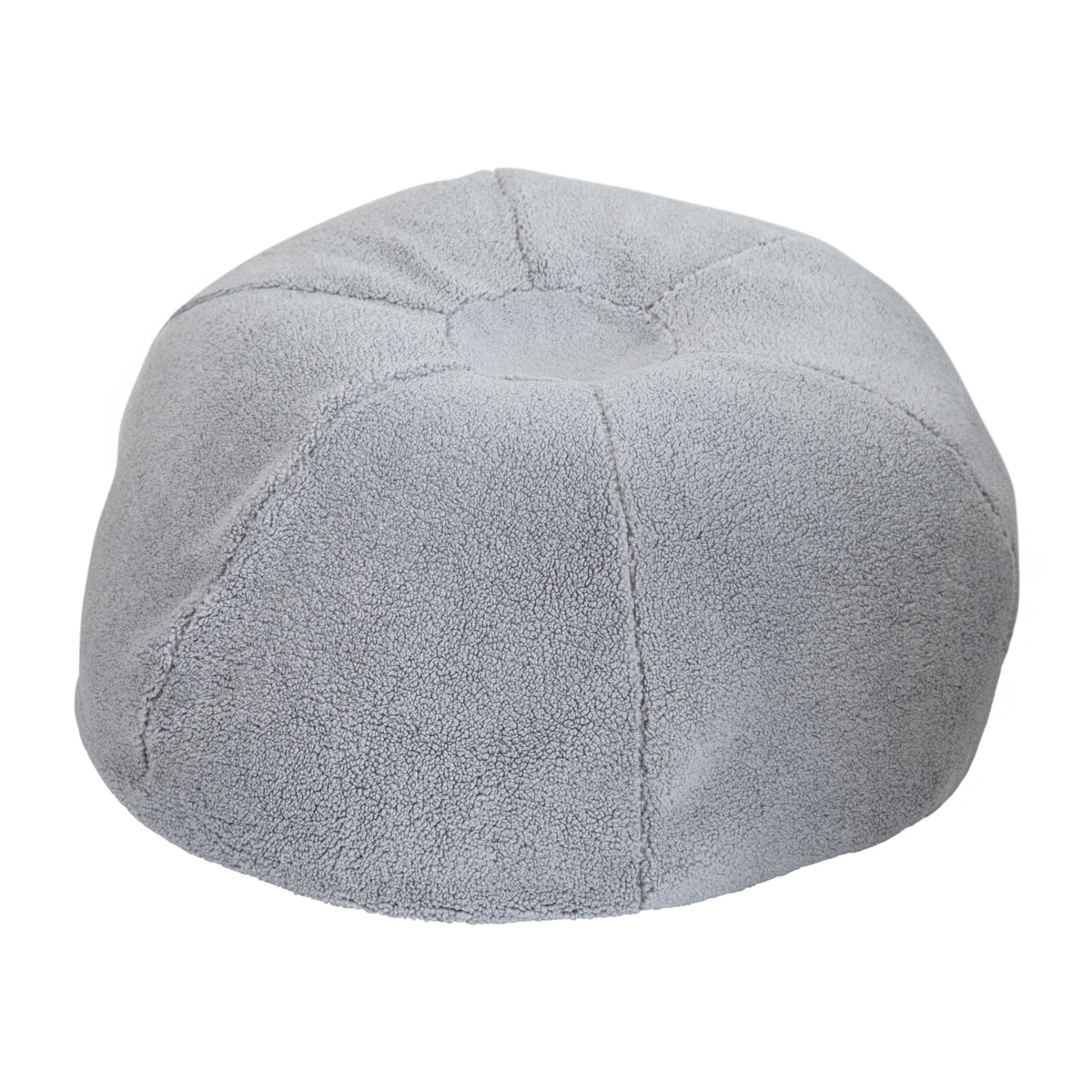 Gray Sherpa |#| Large Faux Sherpa Refillable Bean Bag Chair for Kids and Teens - Gray